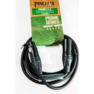 Procab PRA901, mikrofonkabel, 0,5m XLR Han - XLR Hun Myk, høykvalitetskabel